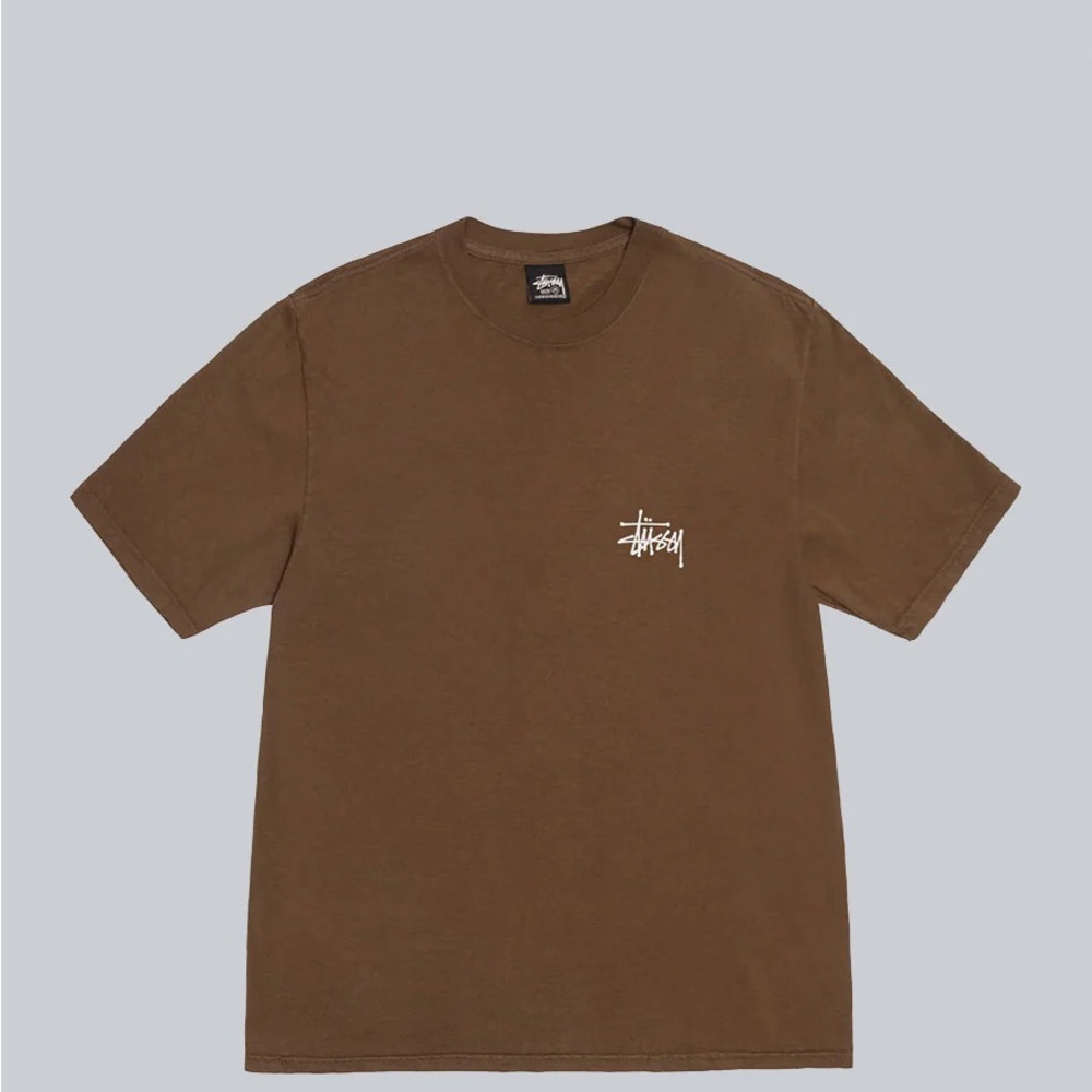 Stussy Brown Short Sleeve Tee with Crew Neck